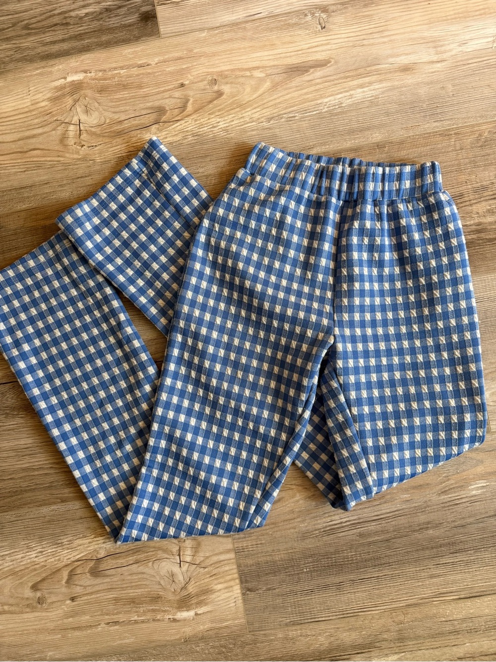Urban Outfitters Blue and White Gingham Pull-On Pants